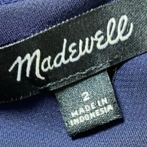 Madewell Blue Velvet‎ Classic Minimalist Gothic Cami Tank Top - Picture 8 of 9